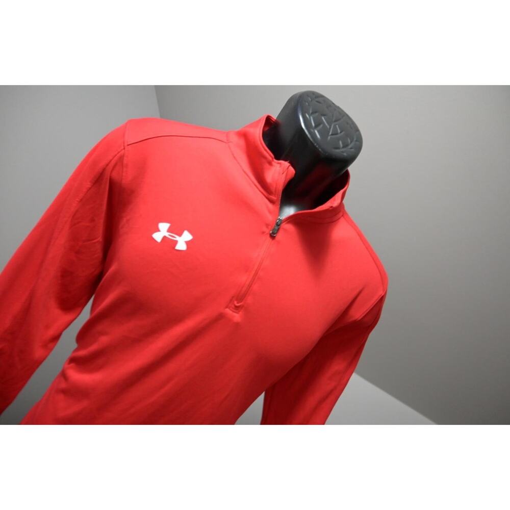 Under Armour Golf Jacket 1/4 Zip Loose HeatGear Red‎ Athletic Mens Sz Large